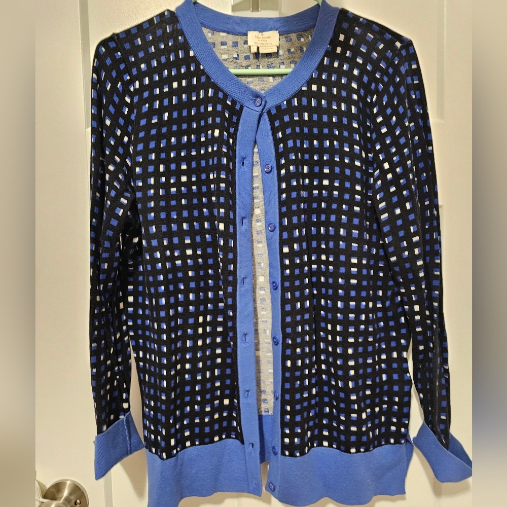 Kate Spade Window Panes Cardigan North Court Multicolor NJMU5520 Button Front